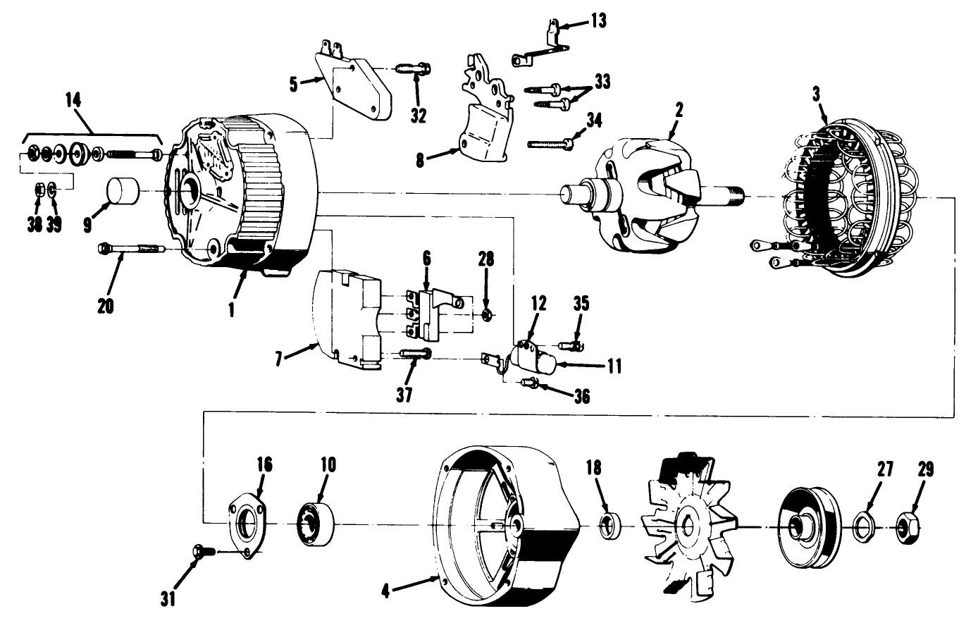 42 Amp. Alternator Assembly No. 39-7370