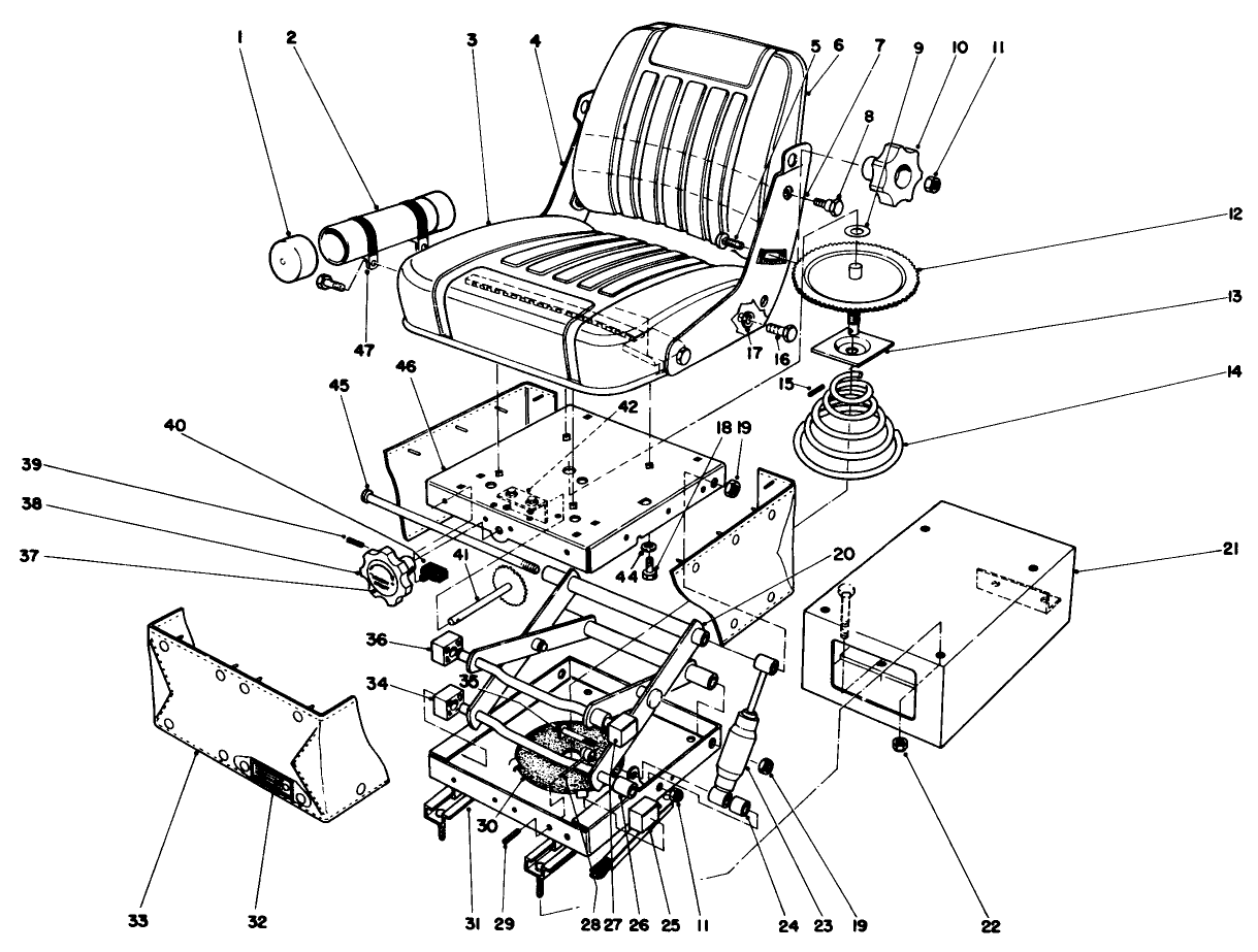 Seat Assembly (60-9070) And Suspension Assembly (46-3430)