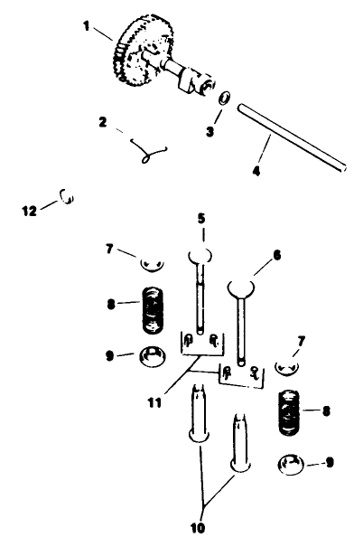 Camshaft & Valves-Engine Kohler Model No. M16s Spec No. 711512 (continued)