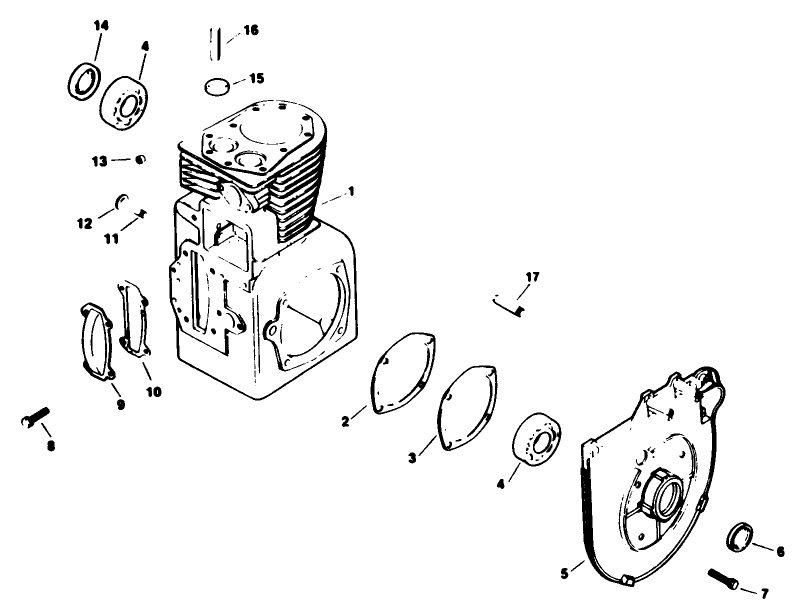 Crankcase-Engine Kohler Model No. M16s Spec No. 711512 (continued)