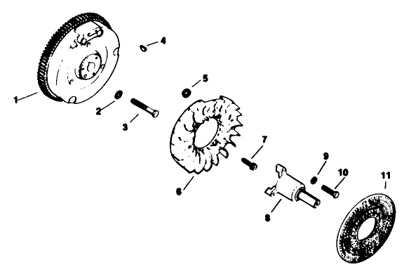 Flywheel-Group-Engine Kohler Model No. M16s Spec No. 711512 (continued)