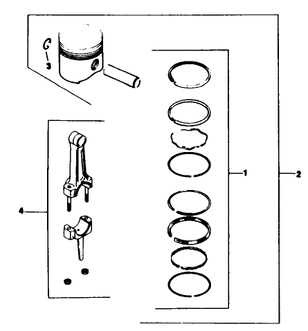 Piston & Rod-Engine Kohler Model No. M16s Spec No. 711512 (continued)