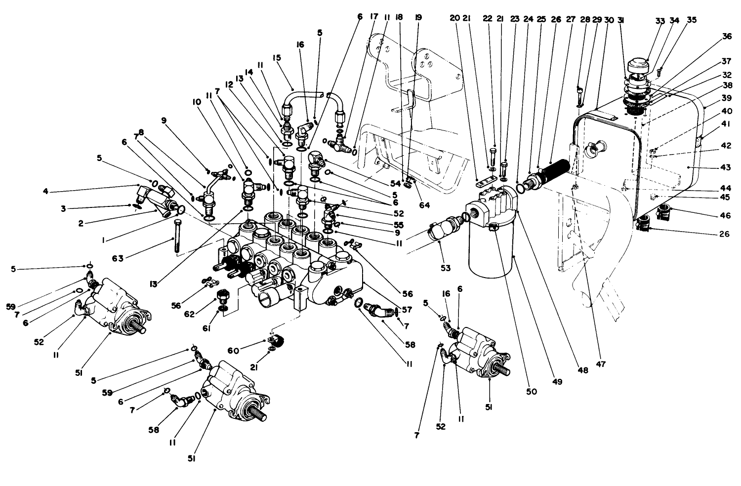 Valve Bank And Hydraulic Reservoir Assembly