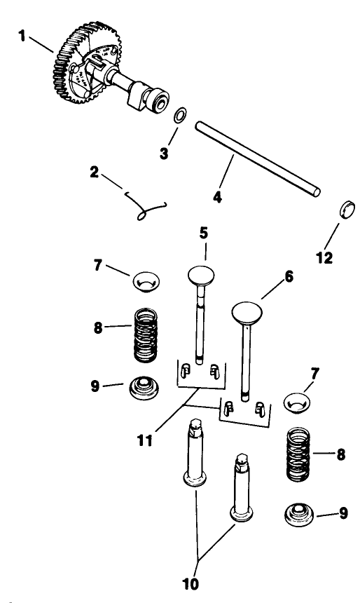 Camshaft & Valves-Engine Assembly-Kohler Model No. M16s-71533