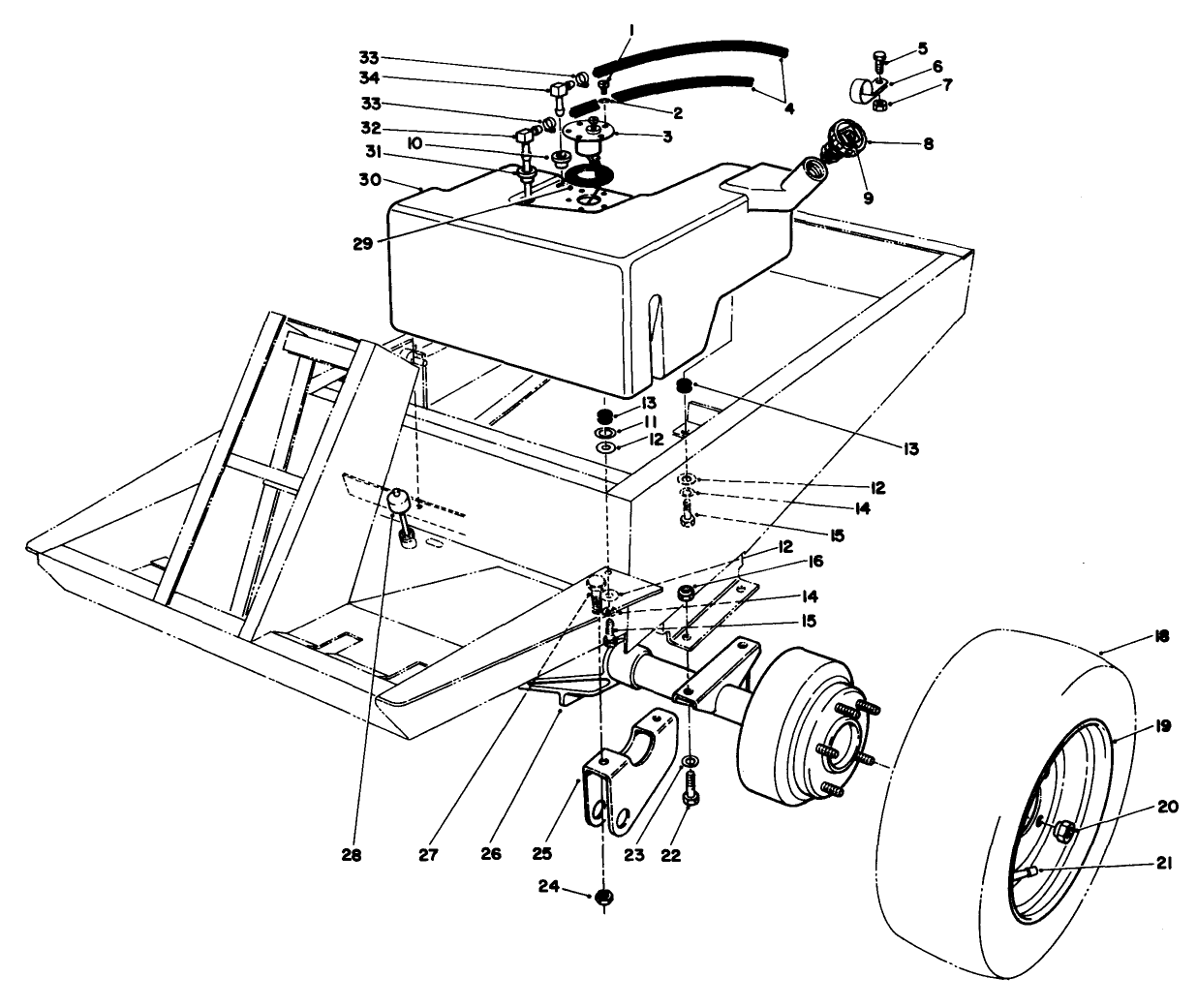 Fuel Tank And Axle Assembly