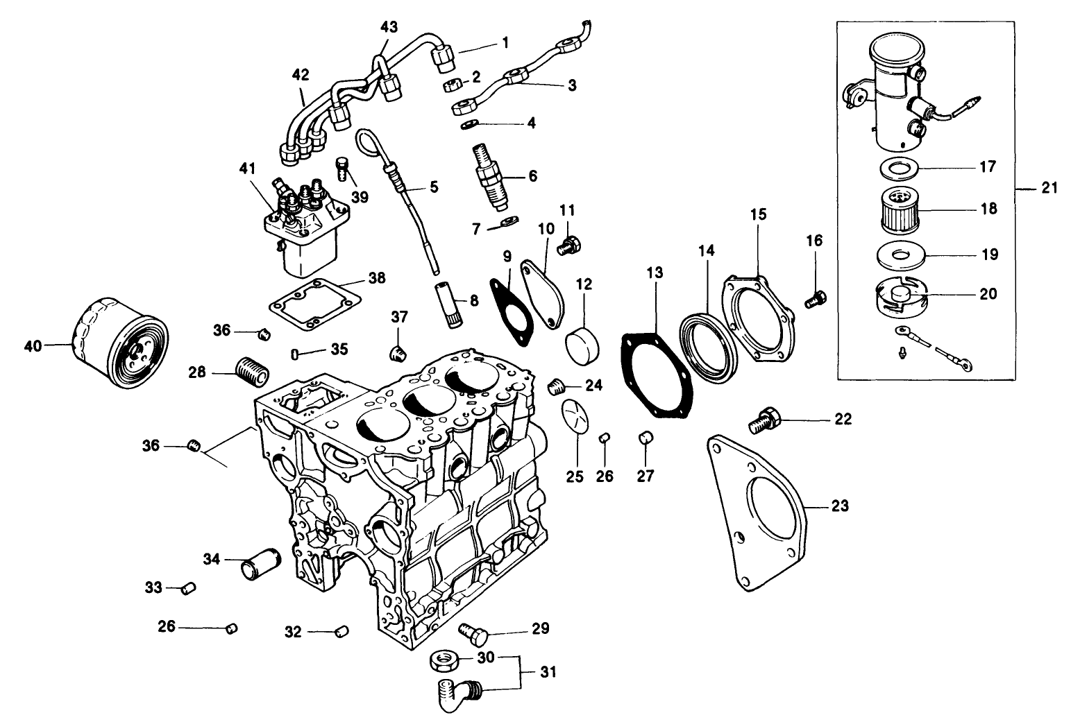 Fuel Supply & Engine Block Assembly