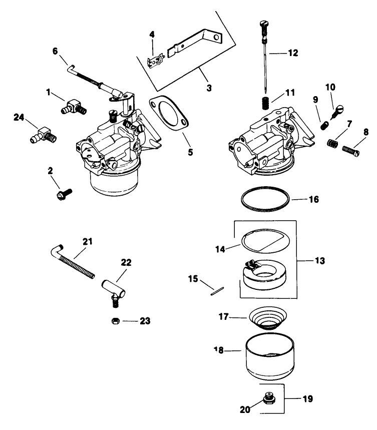 Carburetor-Engine Kohler Model No. K321s Spec. No. 60434