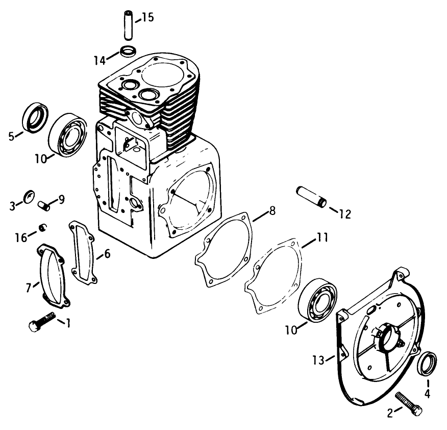 Crankcase-Engine Kohler Model No. K321s Spec. No. 60434 (continued)