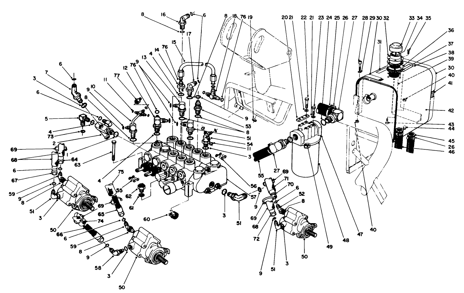 Valve Bank & Hydraulic Reservoir Assembly
