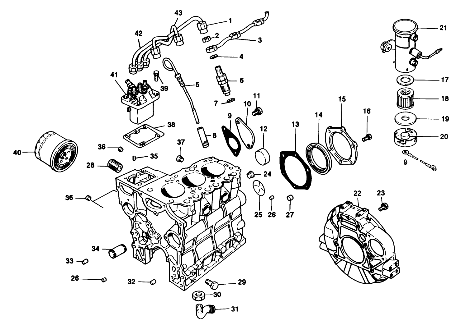 Fuel Supply & Engine Block Assembly