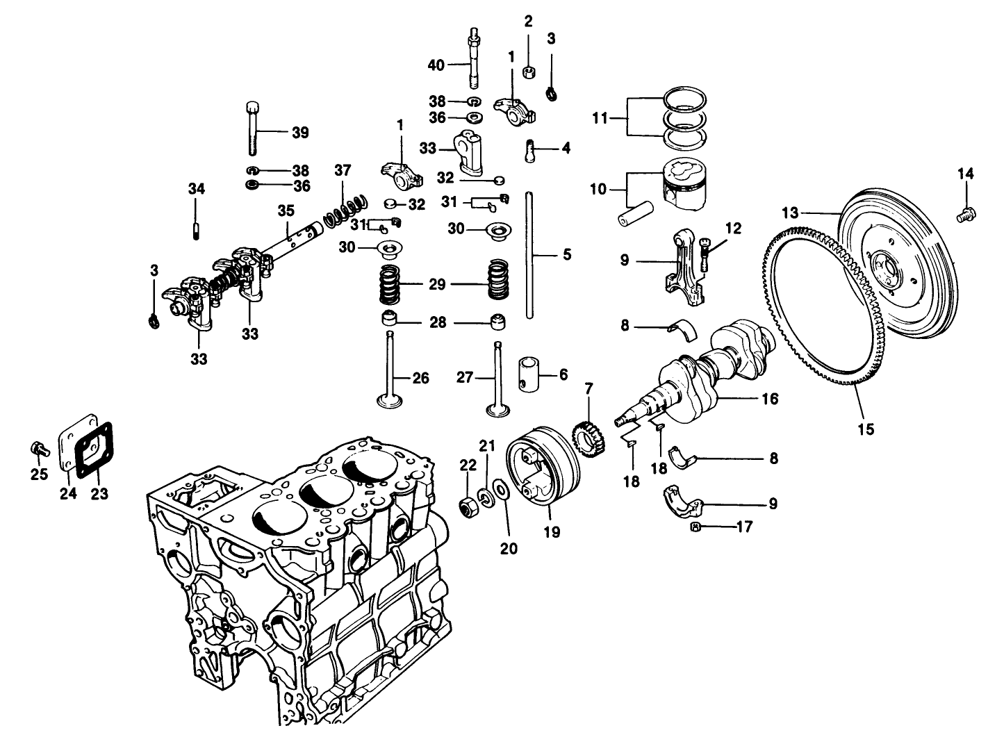 Valves & Crankshaft Assembly