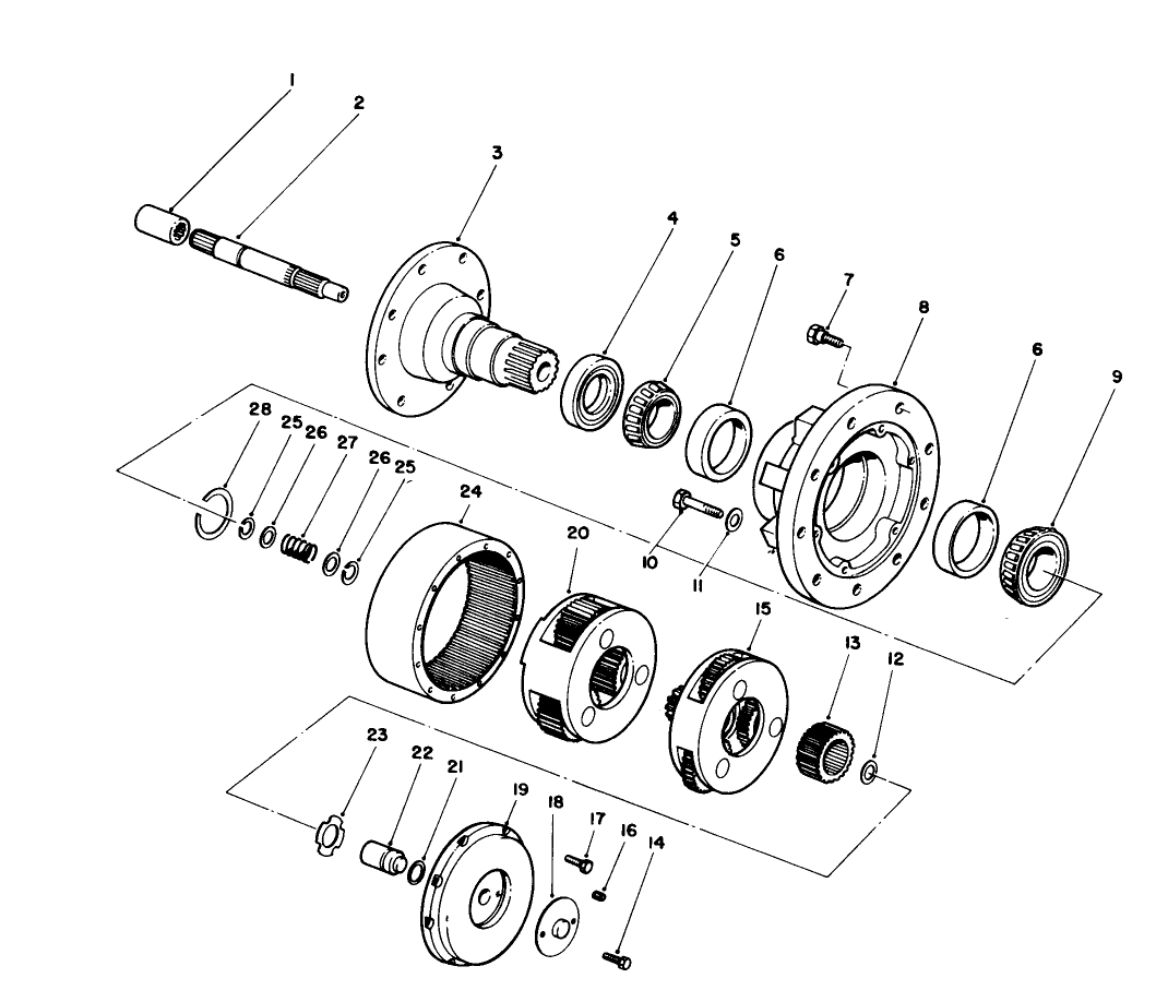 Planetary Gear Drive Assembly No. 62-6400 (**58-5530 High Speed Ratio 15.88:1) (àà62-6400 Standard Speed Ratio 19.62:1)