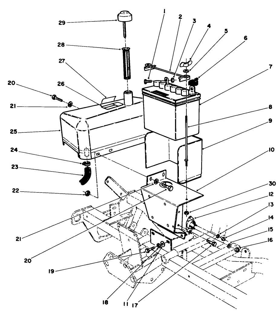 Hydraulic Tank & Battery Assembly