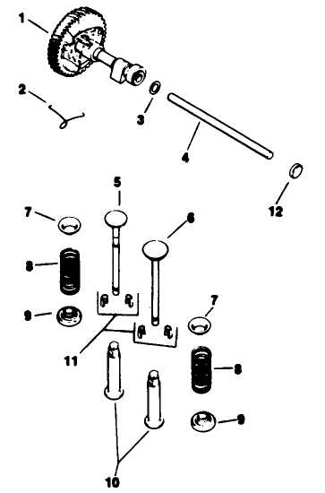Camshaft & Valves-Engine Model No. M16 Spec. No. 711526