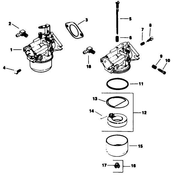 Carburetor-Engine Model No. M16 Spec. No. 711526