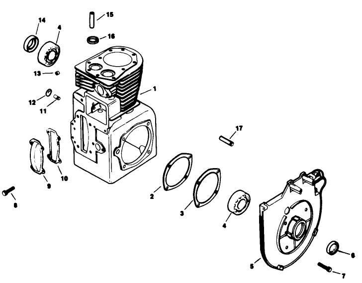 Crankcase-Engine Model No. M16 Spec. No. 711526