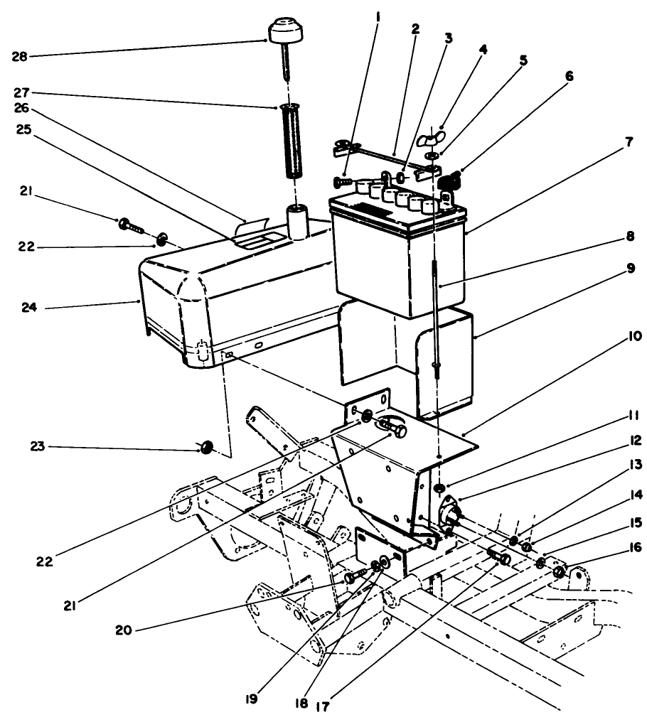 Hydraulic Tank & Battery Assembly