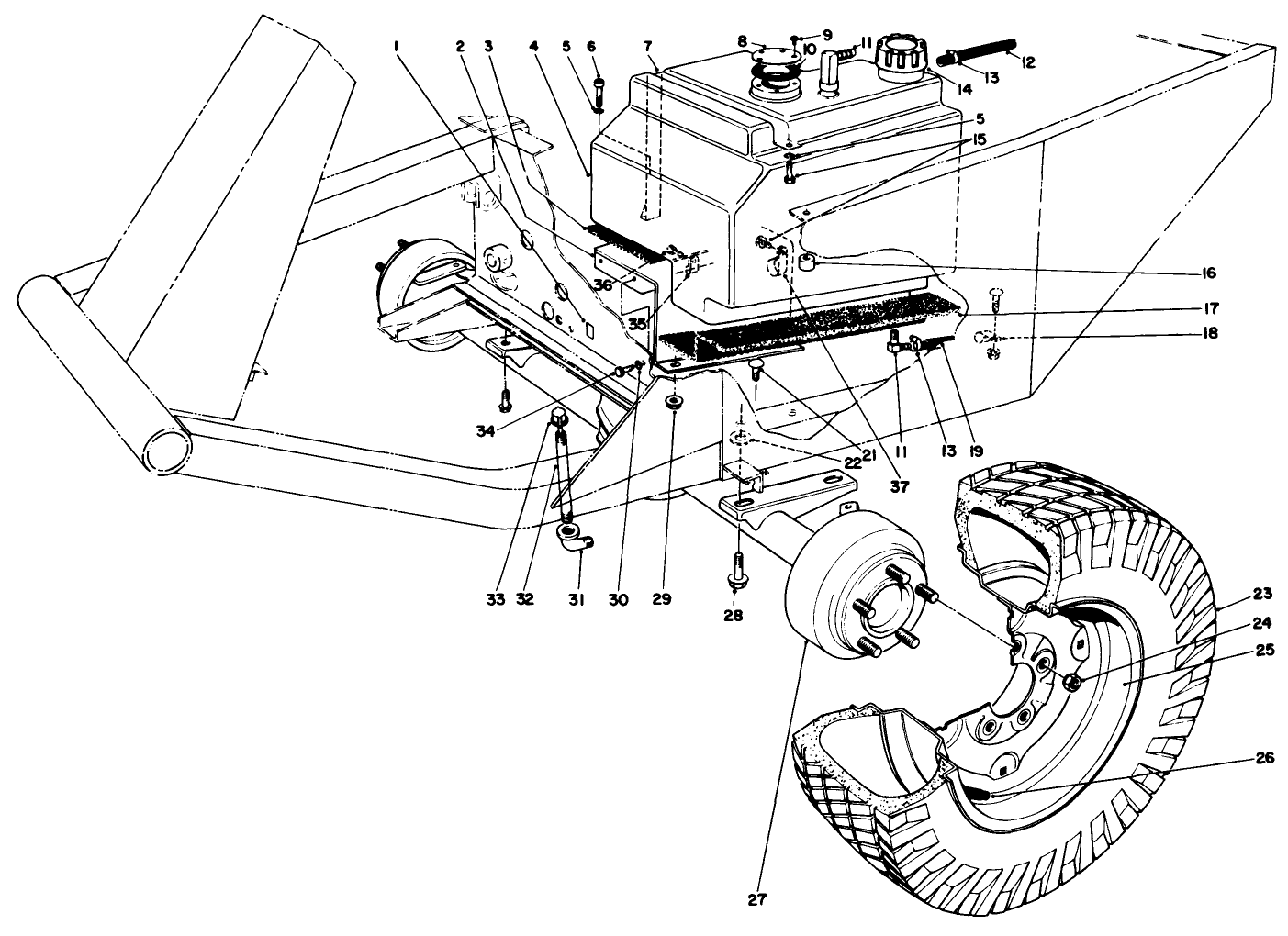 Front Axle & Fuel Tank Assembly