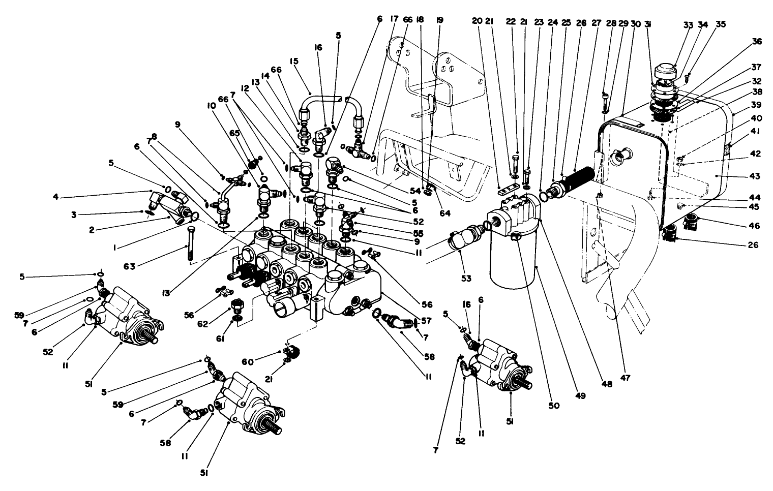 Valve Bank And Hydraulic Reservoir Assembly