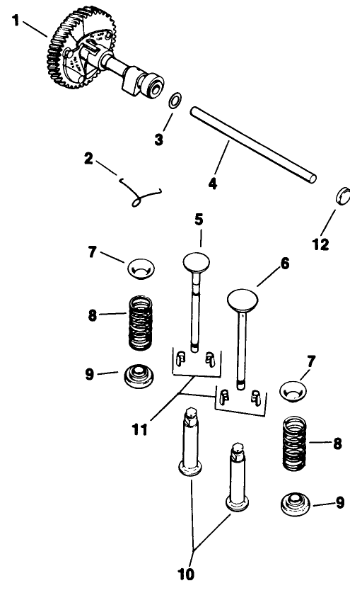 Camshaft & Valves-Engine Assembly-Kohler Model No. M16s-711533