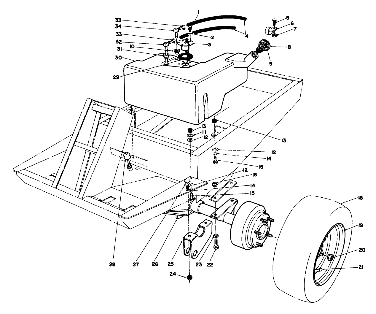 Fuel Tank And Axle Assembly