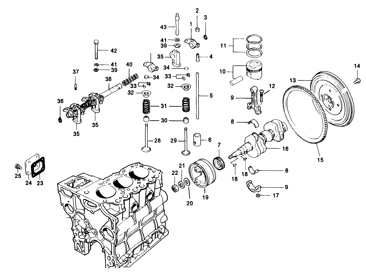 Valves And Crankshaft Assembly