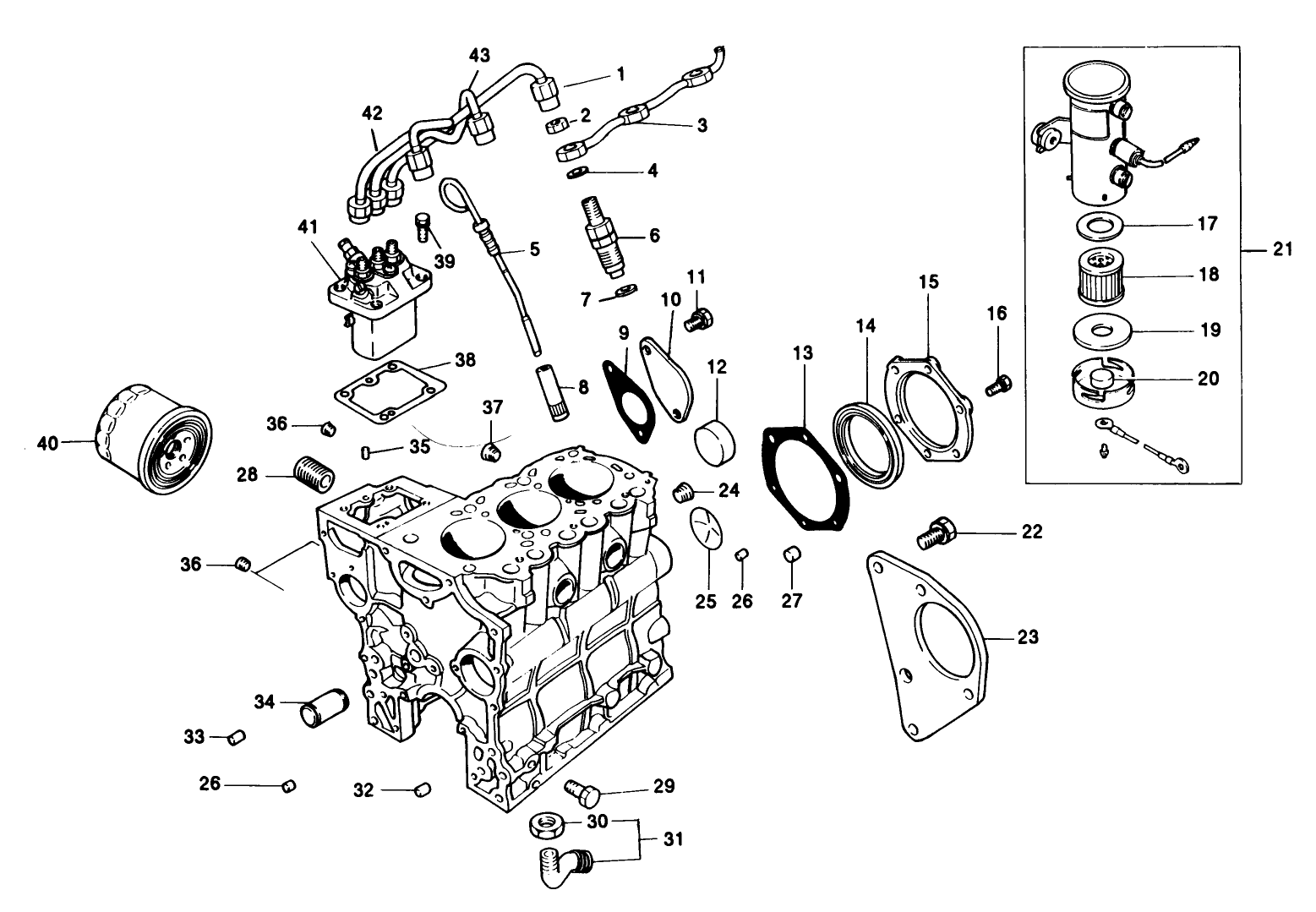 Fuel Supply & Engine Block Assembly
