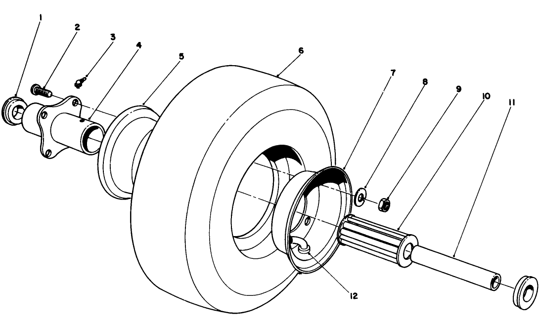 Cutting Unit Pneumatic Tire & Wheel Assembly No. 54-8810 (optional)