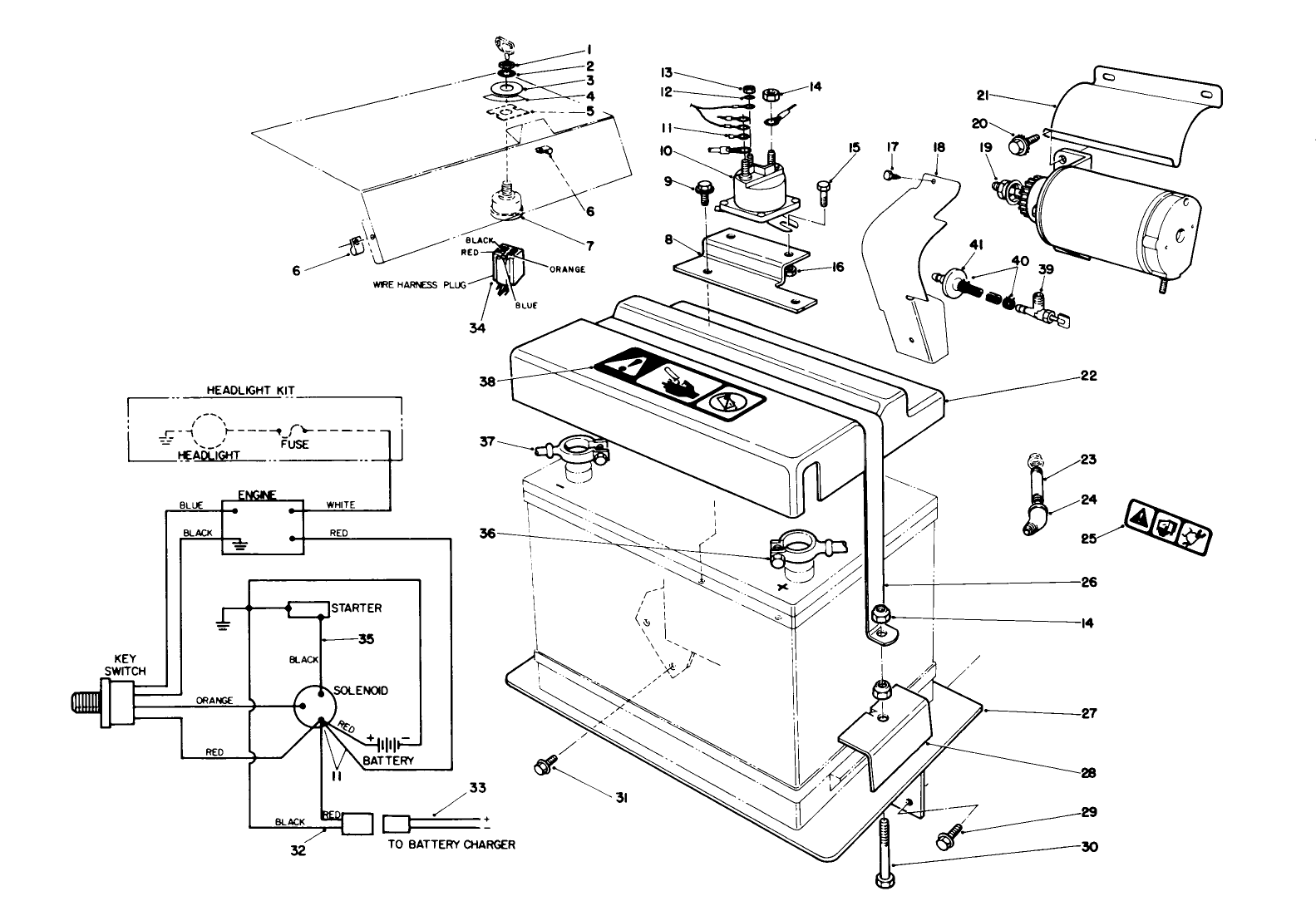 12 Volt Starter Motor Kit No. 66-7700 (optional) (for Model No. 38566)