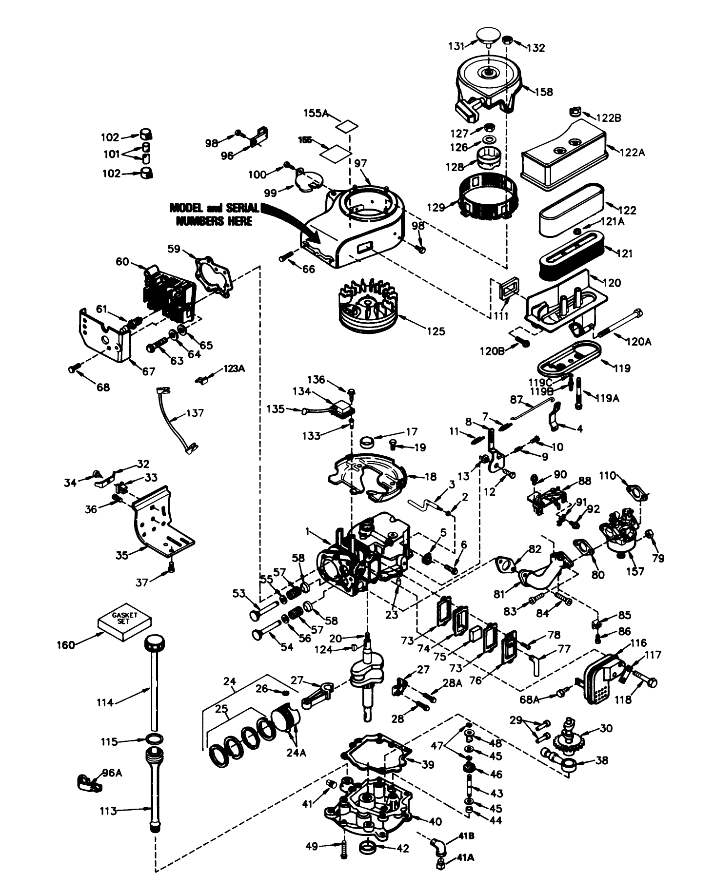 Engine Tecumseh Model No. Tvxl195-150217 (model 56123)