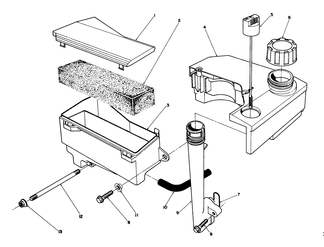 Air Cleaner & Fuel Tank Assembly (engine Model No. Vmj8)