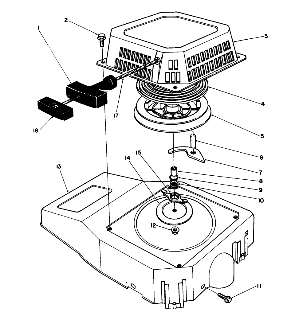 Recoil Assembly (engine Model No. Vmj8)