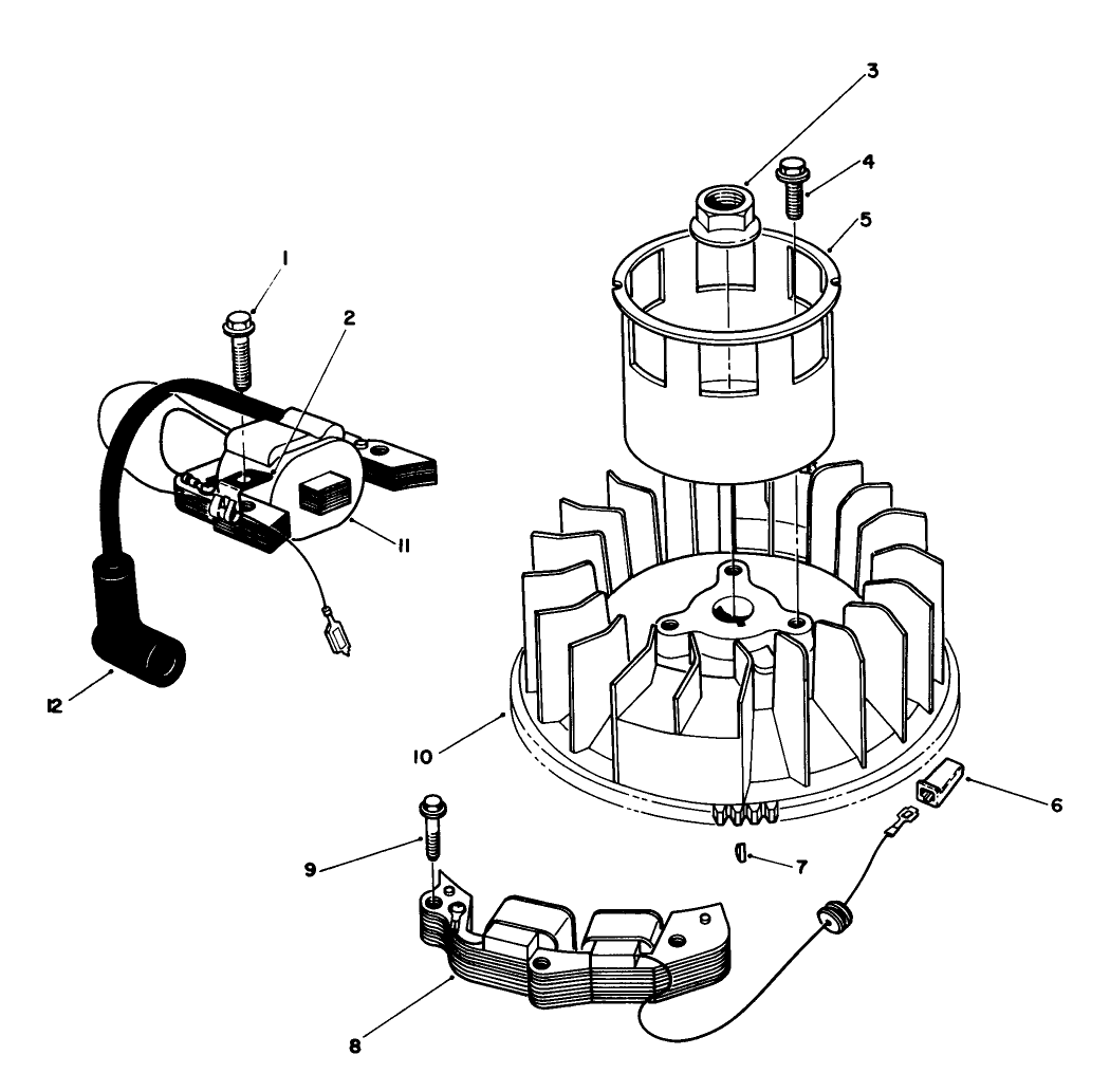Magneto & Flywheel Assembly (engine Model No. Vmg6, Vmh7 & Vmj8)