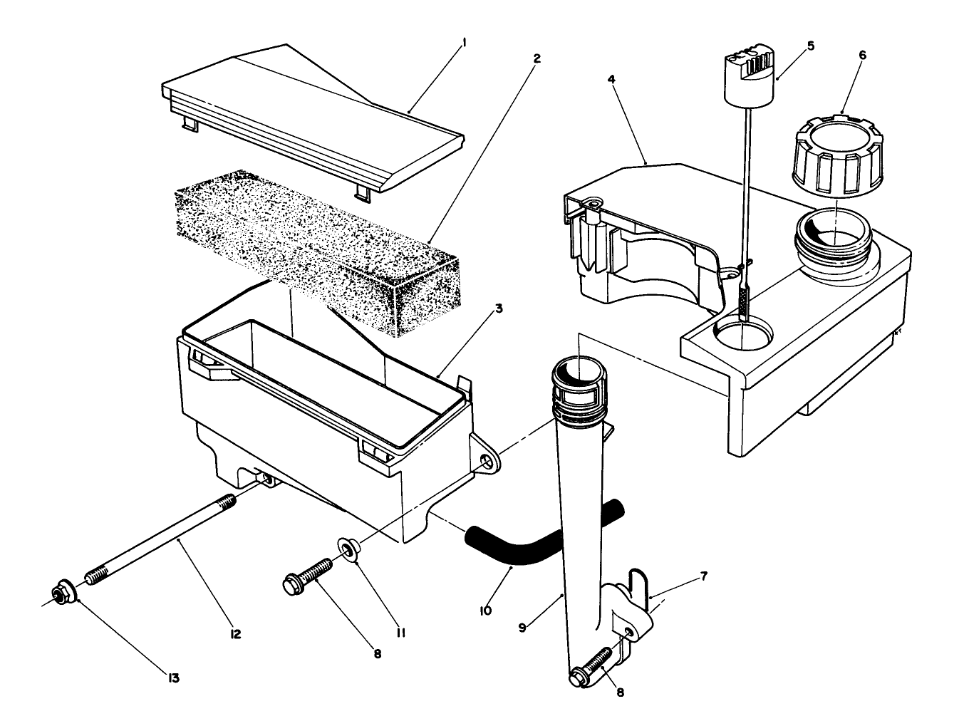 Air Cleaner & Fuel Tank Assembly (engine Model No. Vmg6, Vmh7 & Vmj8)