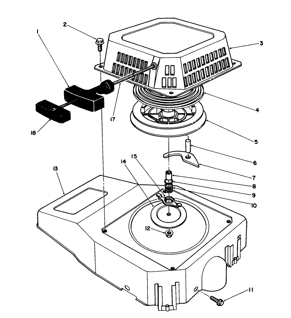 Recoil Assembly (engine Model No. Vmg6, Vmh7 & Vmj8)