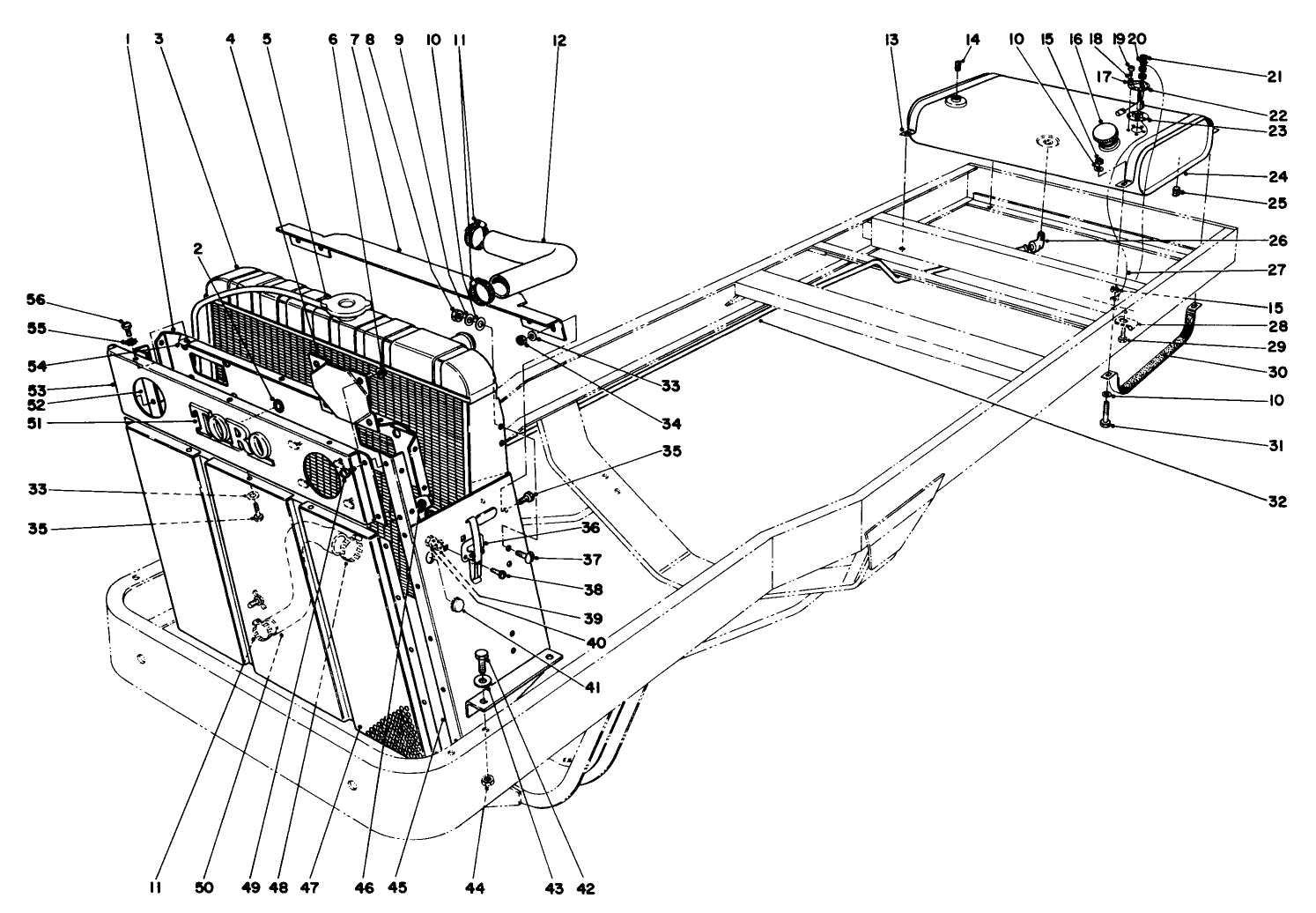 Radiator And Fuel Tank Assembly