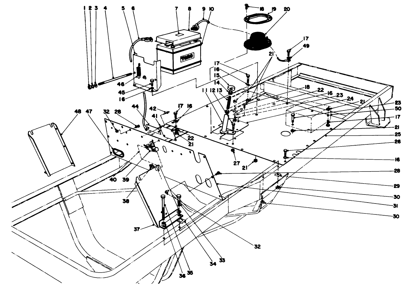 Toe Board And Battery Assembly