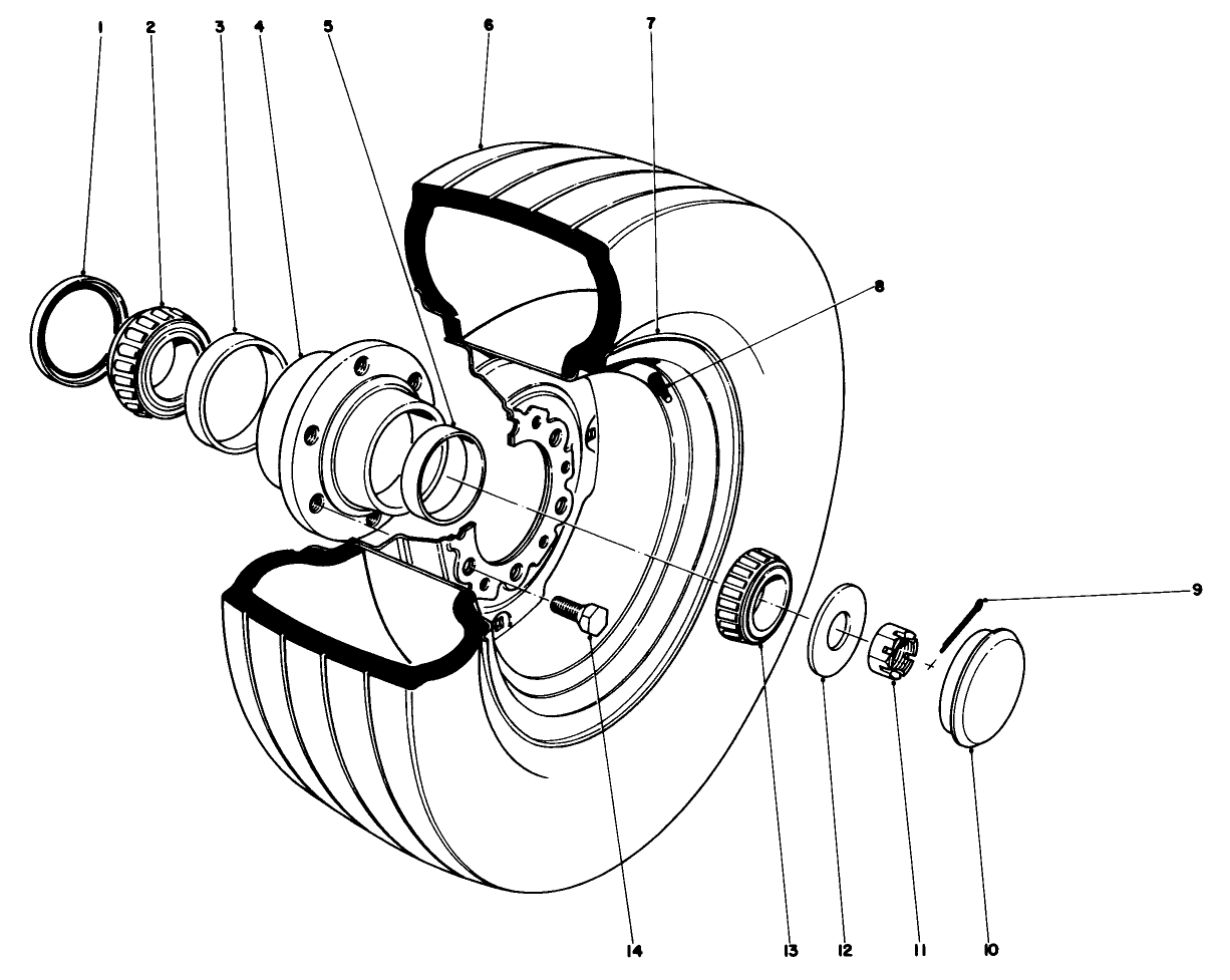 Front Wheel Hub And Wheel-For 9.5 L-14 Tire