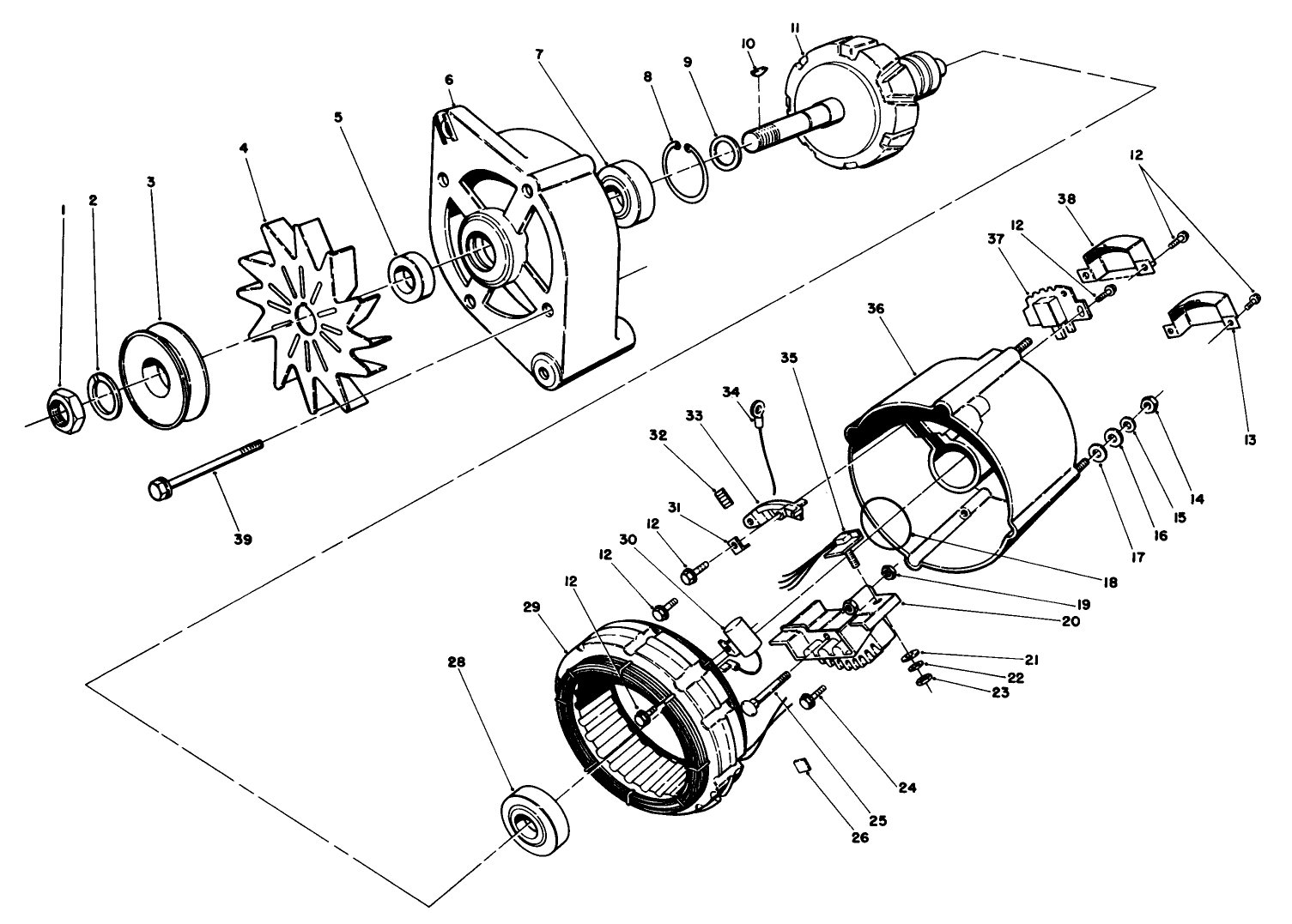 62 Amp. Alternator Assembly No. 60-9660
