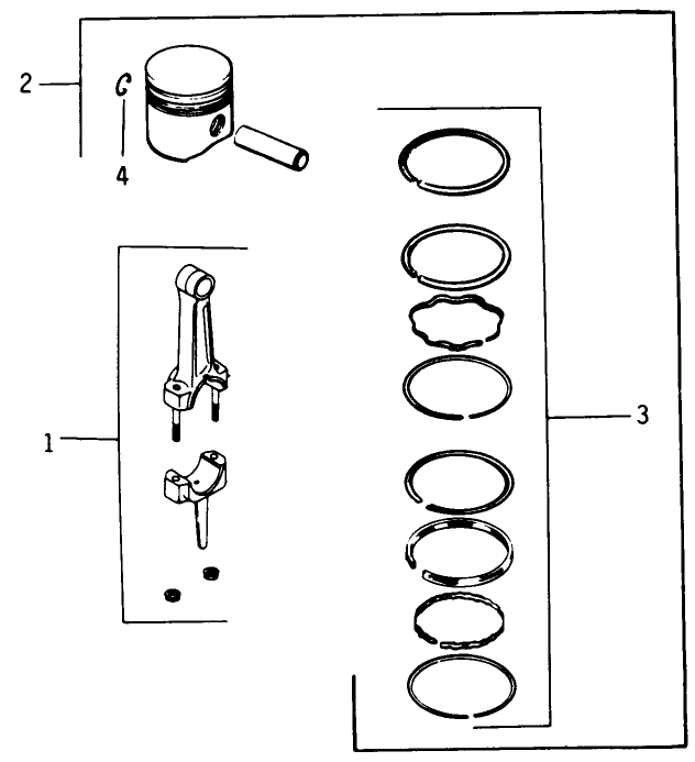 Piston & Rod-Engine Model No. K321s Spec. No. 60434