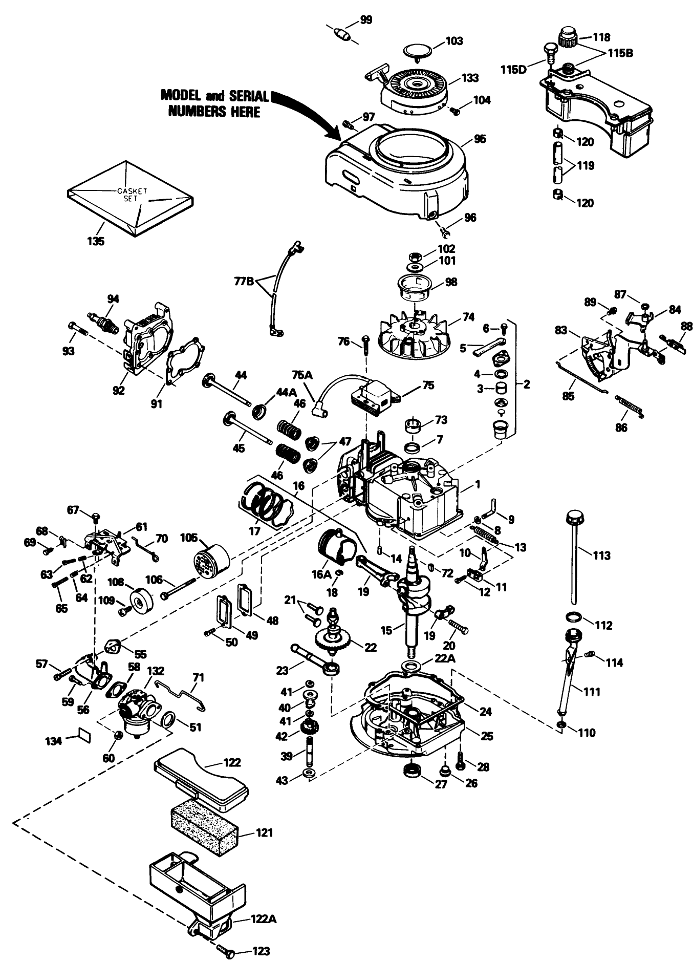 Engine Model No. Tvs100-44015b