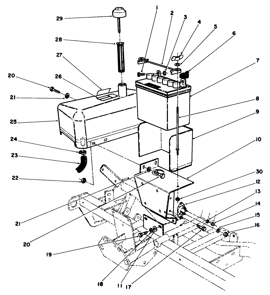Hydraulic Tank & Battery Assembly