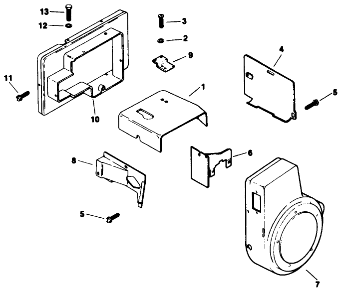 Baffles & Shroud-Kohler Engine Model No. M16 Spec. No. 711526
