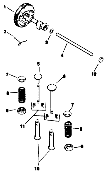 Camshaft & Valves-Kohler Engine Model No. M16 Spec. No. 711526