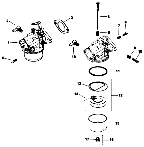 Carburetor-Kohler Engine Model No. M16 Spec. No. 711526