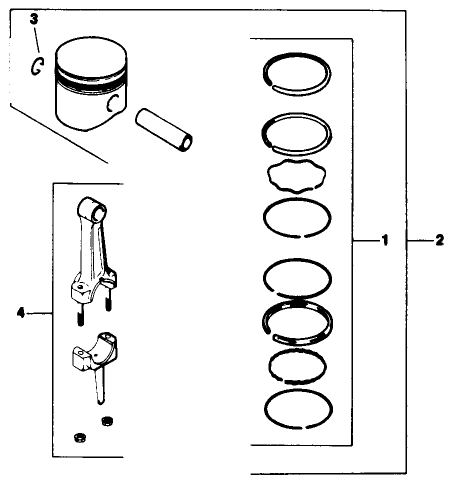 Piston & Rod-Engine Model No. M16 Spec. No. 711526 (cont.) Units Before Serial No. 1820000013