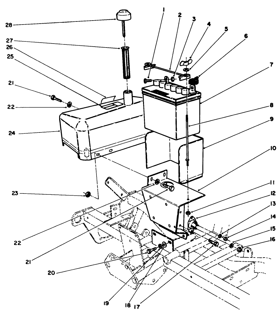 Hydraulic Tank & Battery Assembly