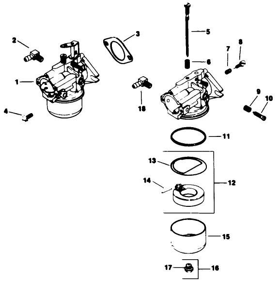 Carburetor-Engine Kohler Model No. M16 Spec. No. 711526
