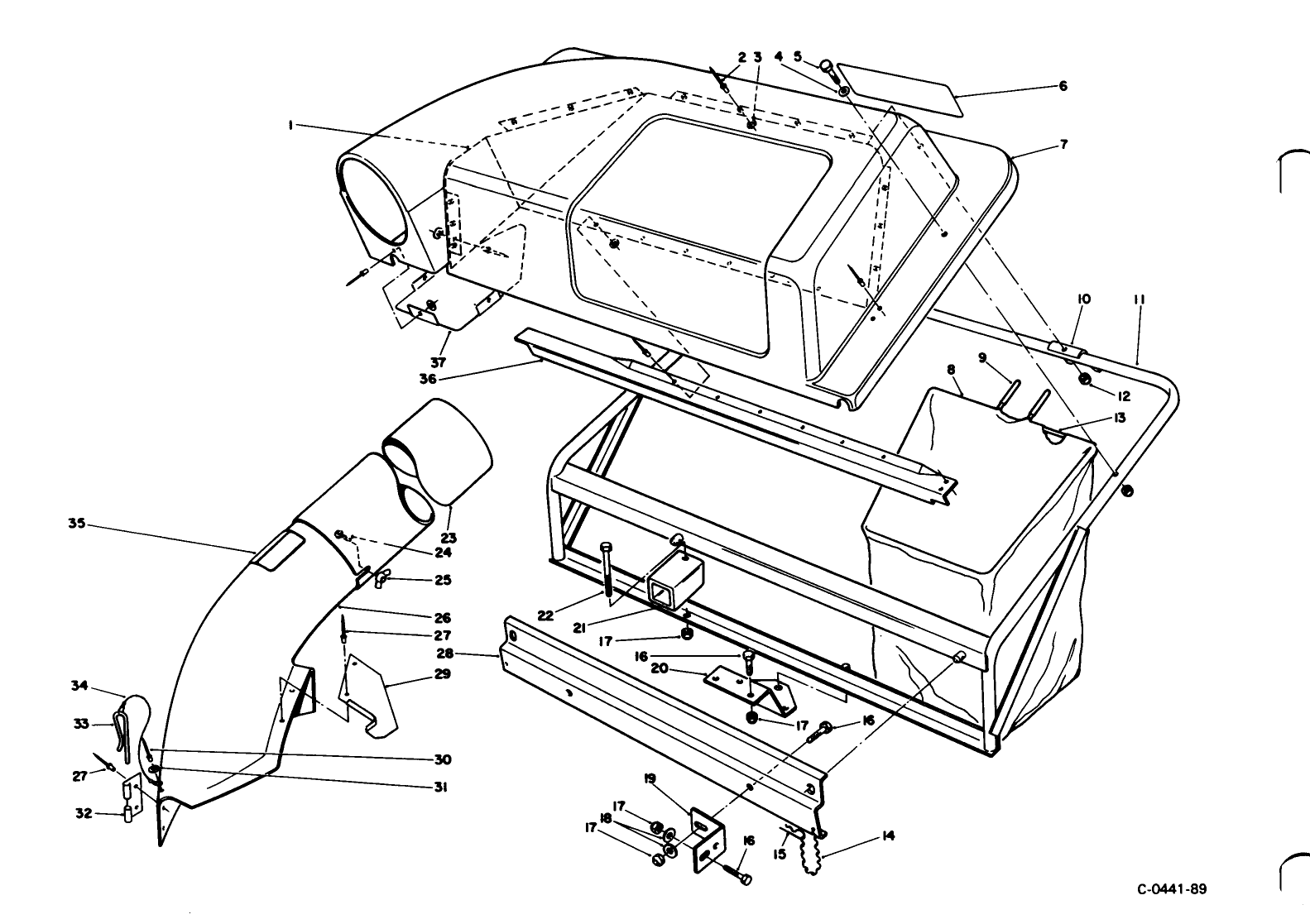 Twin Bagger Grass Catcher Model No. 59122 (optional)
