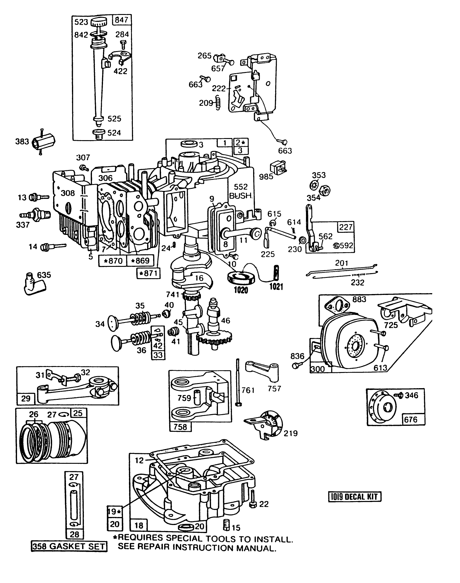 Engine Model No. 193707-0307-01 8 H.p. Rear Engine Rider Electric Model 56150